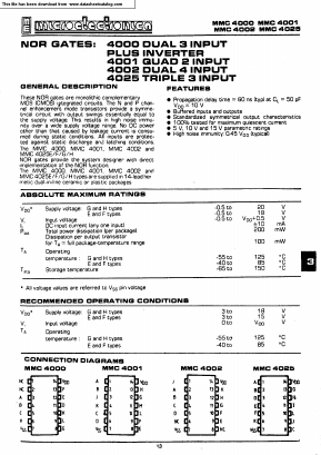 MMC4025 Datasheet PDF Micro Electronics