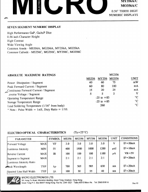 MY356A Datasheet PDF Micro Electronics