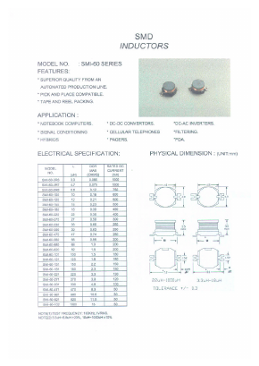 SMI-60-6R8 Datasheet PDF Micro Electronics