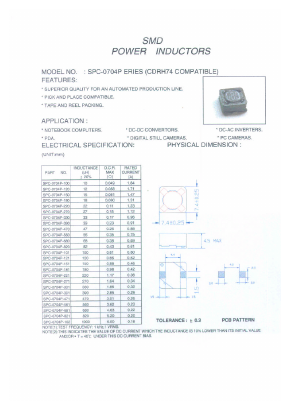 SPC-0704P Datasheet PDF Micro Electronics