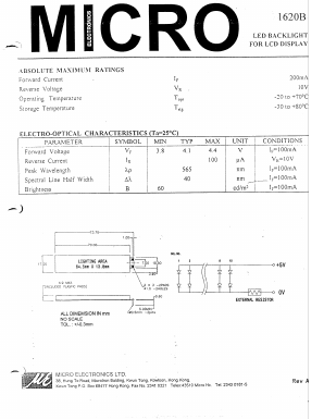 1620B Datasheet PDF Micro Electronics