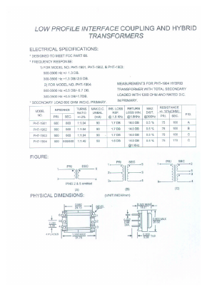 PHT-1902 Datasheet PDF Micro Electronics