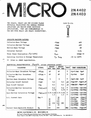 2N4403 Datasheet PDF Micro Electronics