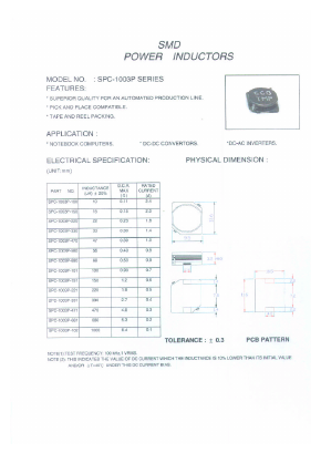 SPC-1003P-471 Datasheet PDF Micro Electronics