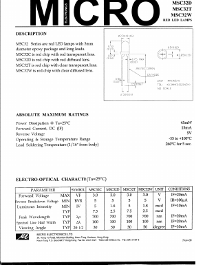 MSC32C Datasheet PDF Micro Electronics