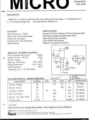 MBB51DA Datasheet PDF Micro Electronics