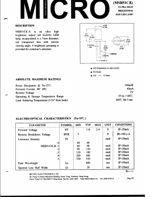 MSB51CK Datasheet PDF Micro Electronics