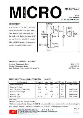 MSB557TA-5 Datasheet PDF Micro Electronics