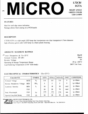 L72CB1GTA Datasheet PDF Micro Electronics