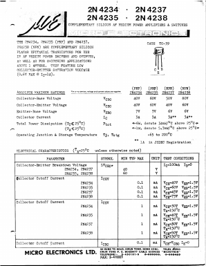 2N4234 Datasheet PDF Micro Electronics