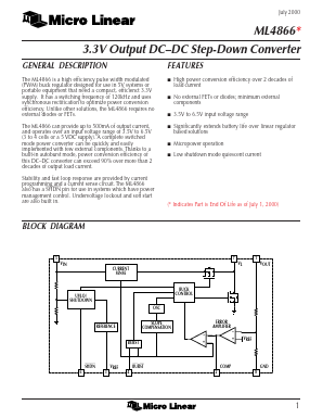 ML4866CS Datasheet PDF Micro Linear Corporation