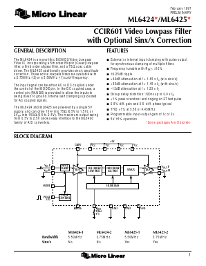 ML6425 Datasheet PDF Micro Linear Corporation