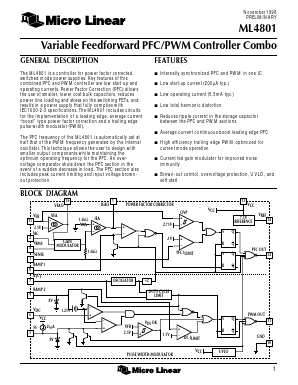 ML4801 Datasheet PDF Micro Linear Corporation