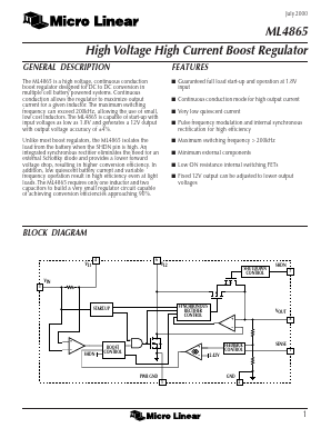 ML4865 Datasheet PDF Micro Linear Corporation