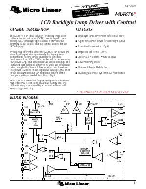 ML4876CR Datasheet PDF Micro Linear Corporation
