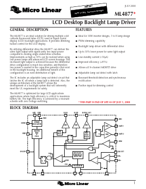 ML4877CR Datasheet PDF Micro Linear Corporation