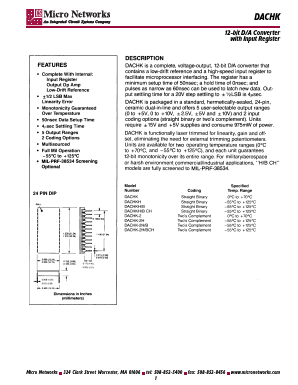 DACHK-2 Datasheet PDF Micro Networks