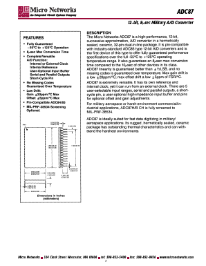 ADC87 Datasheet PDF Micro Networks