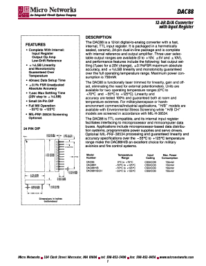 DAC88H Datasheet PDF Micro Networks