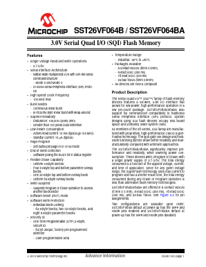 SST26VF064B-104-5I-MF Datasheet PDF Microchip Technology