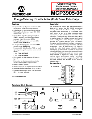 MCP3906-I/SS Datasheet PDF Microchip Technology