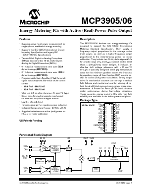 MCP3906-I/SS Datasheet PDF Microchip Technology