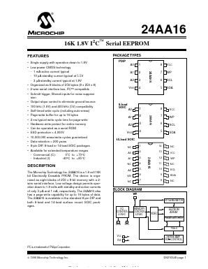 24AA16SN Datasheet PDF Microchip Technology