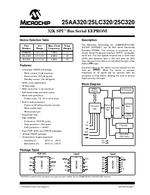 25AA320 Datasheet PDF Microchip Technology