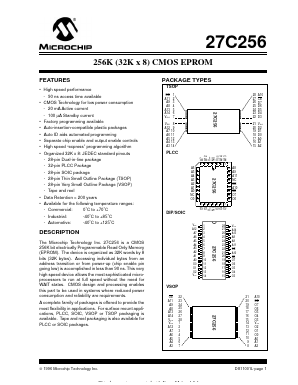 27C256-90IL Datasheet PDF Microchip Technology
