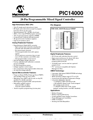 PIC14000 Datasheet PDF Microchip Technology