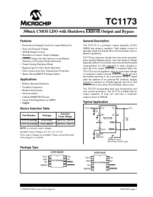 TC1173-3.3VOATR Datasheet PDF Microchip Technology