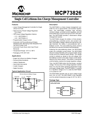 MCP73826 Datasheet PDF Microchip Technology