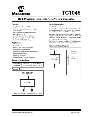 TC1046 Datasheet PDF Microchip Technology