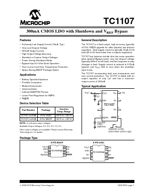TC1107-2.8VOA Datasheet PDF Microchip Technology