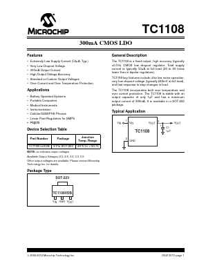 TC1108-3.0VDB Datasheet PDF Microchip Technology