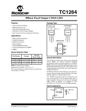 TC1264-3.3VEB Datasheet PDF Microchip Technology