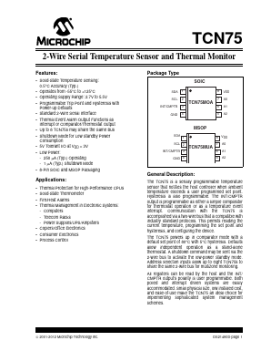 TCN75-3.3MOA713 Datasheet PDF Microchip Technology