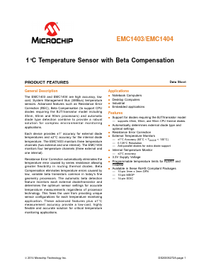 EMC1403-4-YZT-TR Datasheet PDF Microchip Technology