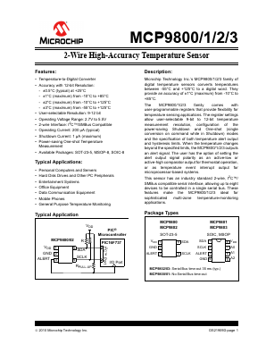 MCP9800A3T Datasheet PDF Microchip Technology