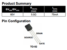 2N7000-GP005 Datasheet PDF Microchip Technology
