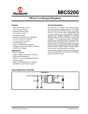 MIC5200-3.0YMM-TR Datasheet PDF Microchip Technology