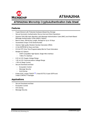 ATSGA204A Datasheet PDF Microchip Technology