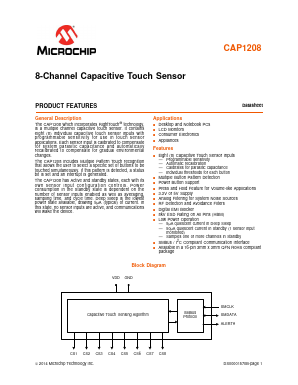 CAP1208-2-A4-TR Datasheet PDF Microchip Technology