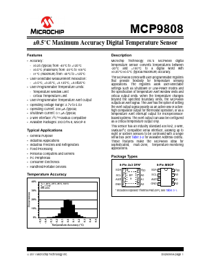 MCP9808 Datasheet PDF Microchip Technology