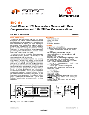 EMC1184 Datasheet PDF Microchip Technology