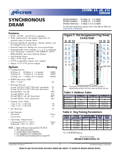 MT48LC16M16A2BG-7E Datasheet PDF Micron Technology