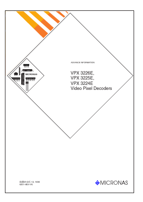 VPX322XE Datasheet PDF Micronas