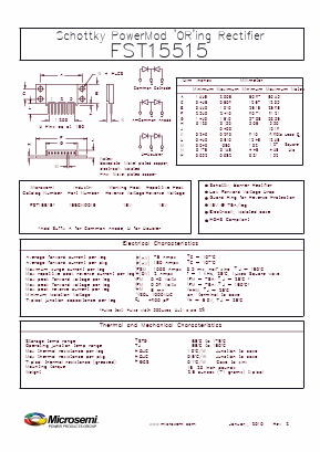 155CMQ015 Datasheet PDF Microsemi Corporation