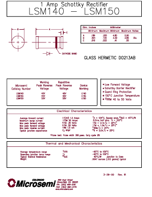 LSM145MELF Datasheet PDF Microsemi Corporation