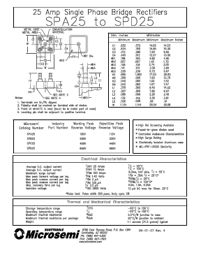 SPD25 Datasheet PDF Microsemi Corporation